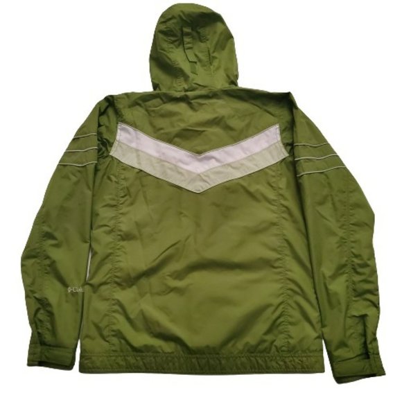 Columbia Girls Youth Full Zip Windbreaker Raincoat Jacket Green/White Size 18/20 - Picture 5 of 16